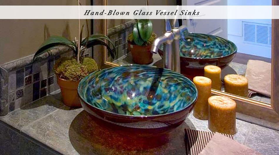 hand blown glass vessel sink