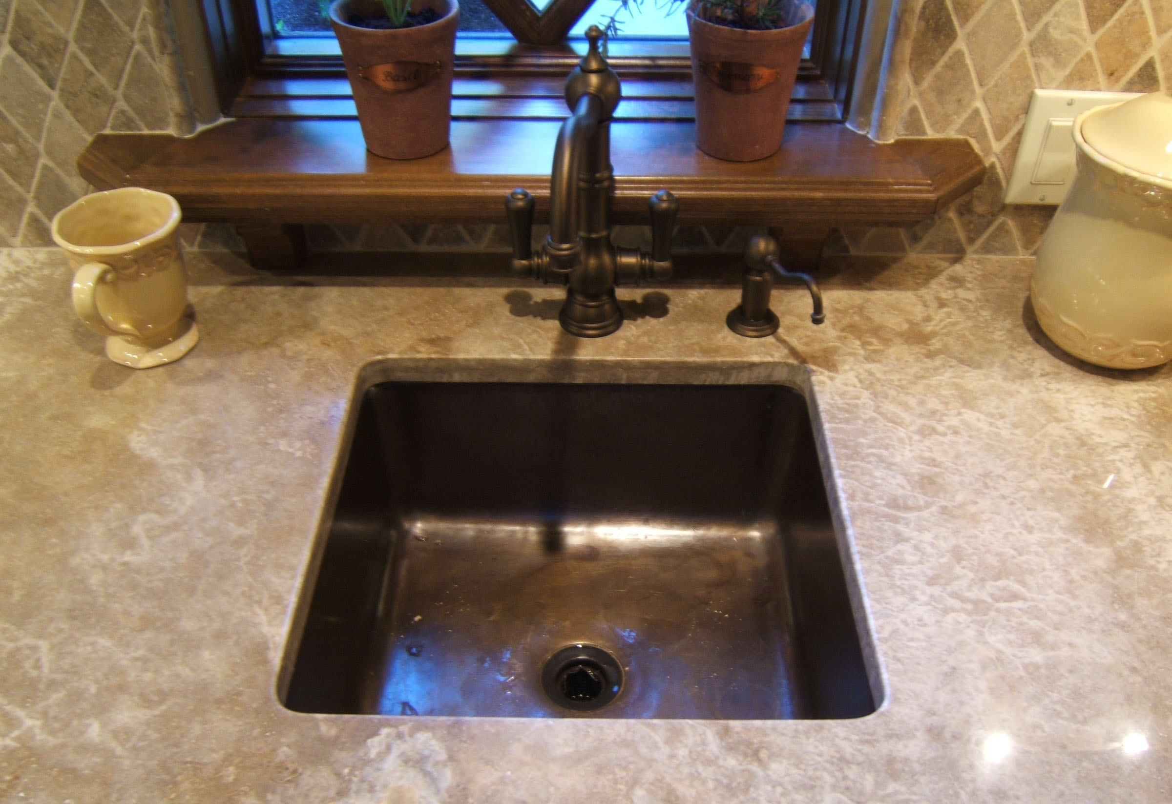Picture of 15" Square Bronze Bar Sink