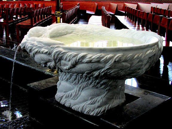 Picture of Carved Baptismal Font