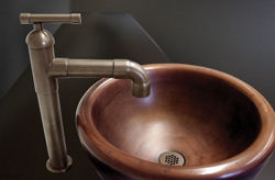 Sonoma Forge | Bathroom Faucet | Brut Elbow Spout Vessel | Deck Mount