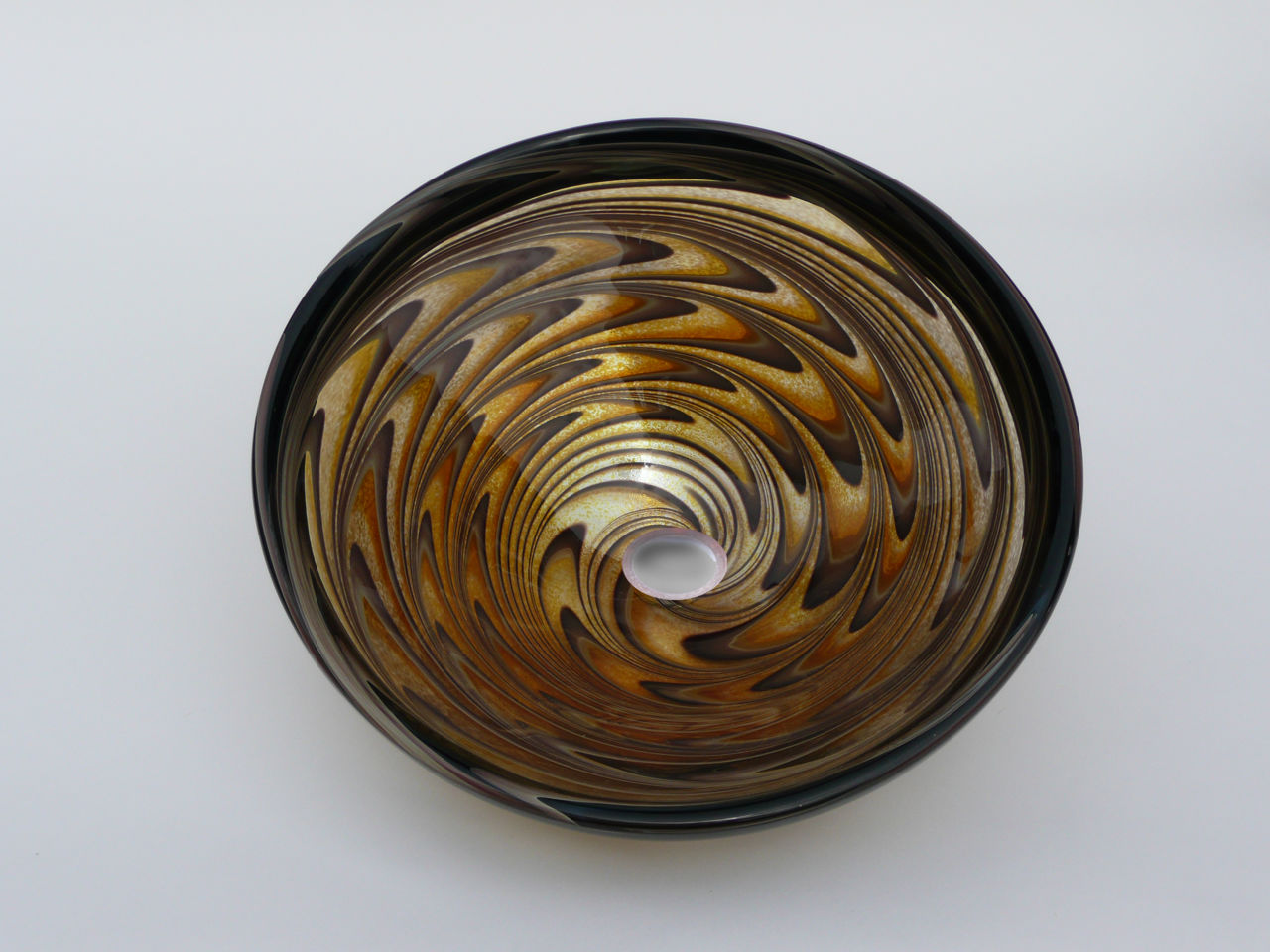 Blown Glass Sink | Gold Earthen Vortex