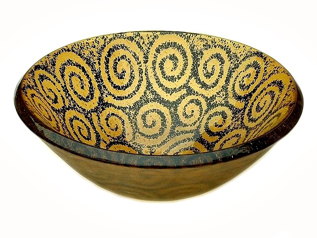 Picture of Amber Spiral Glass Vessel Sink
