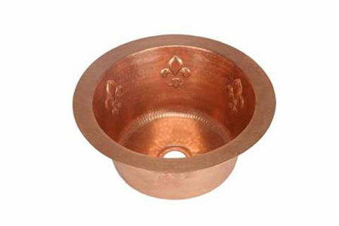 Round Copper Bar Sink - Fleur de Lis by SoLuna
