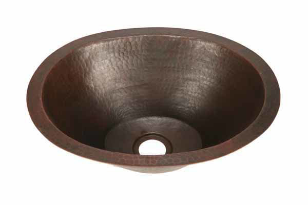 17.5" Oval Copper Bar Sink w/Flat Bottom by SoLuna