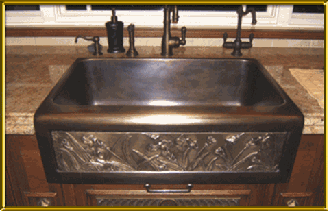 32" Chameleon Single Well Bronze Farmhouse Sink