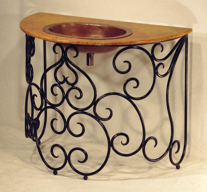 Hierro Remolino Marble and Copper Vanity