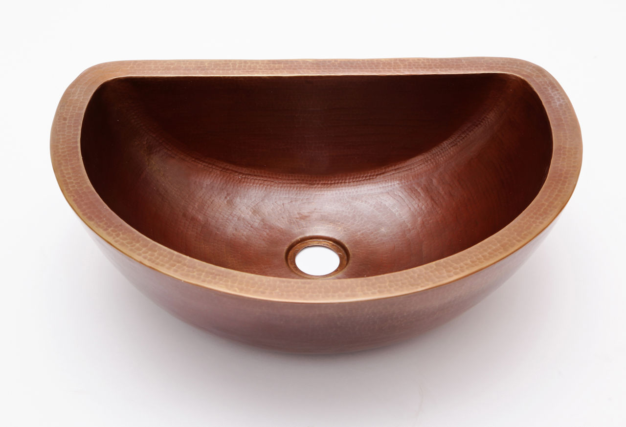 18" D-Shape Copper Vessel Sink by SoLuna