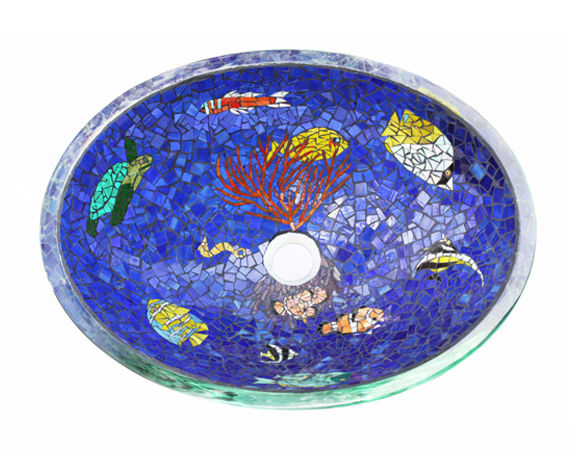 Picture of Tropical Paradise Mosaic Glass Sink