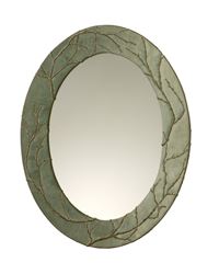 Plum Branch Handcrafted Oval Mirror