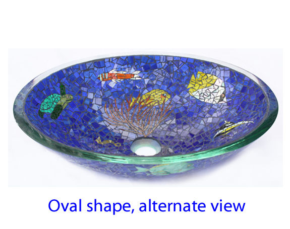 Picture of Tropical Paradise Mosaic Glass Sink