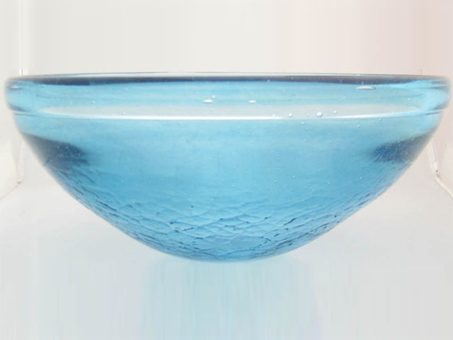 Blown Glass Sink | Silver Blue Iridescent Classic