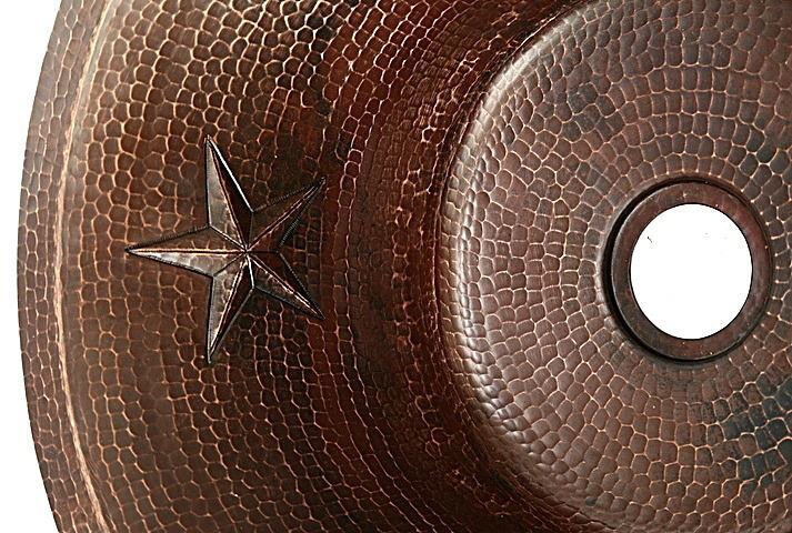 16" or 19" Round Copper Bar Sink - Stars by SoLuna