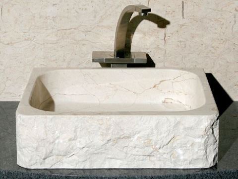 Rectangular Stone Bath Sink with Rough Exterior