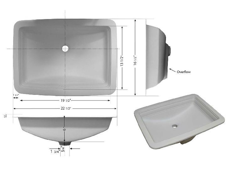 Picture of Hand Crafted Sink | Rectangular Basin with Primary Border