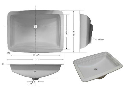 Hand Crafted Sink | Rectangular Basin with Primary Border