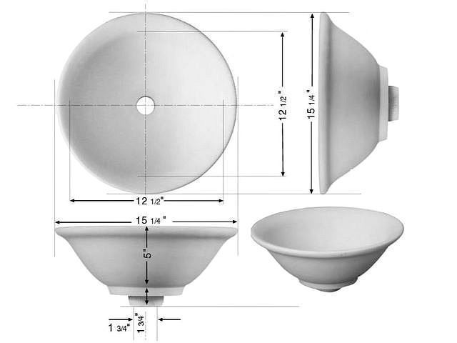 Picture of Hand Crafted Sink | 15" Round Ceramic Vessel Bath Sink