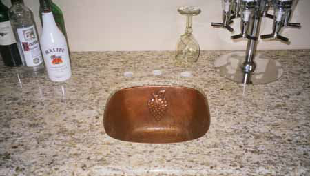 15" Copper Bar Sink w/Rounded Edge - Grapes by SoLuna