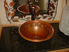 17" Round Copper Bathroom Sink - Floral by SoLuna
