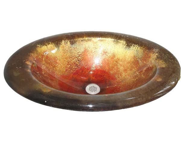 Picture of Paradiso Round Self-Rimming Glass Sink
