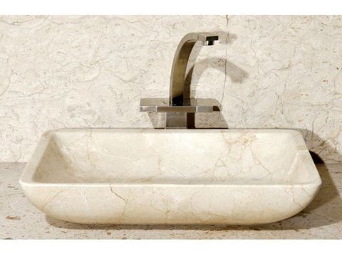 20" Rectangular Stone Vessel Sink with Rounded Walls