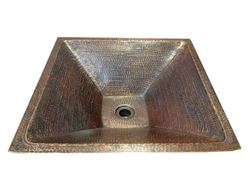 SALE 20" Pyramidal Tapered Copper Vessel Sink in Rio Grande