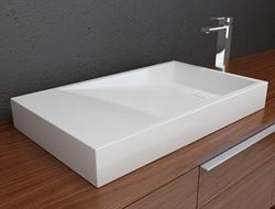 Picture of Solid Surface Contemporary White Sloping Bath Sink III