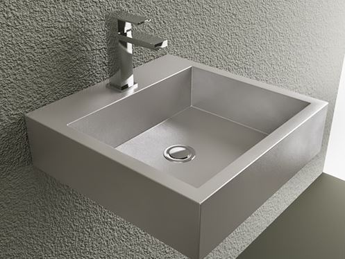 Picture of Square Stainless Wall-Mount or Vessel Bath Sink