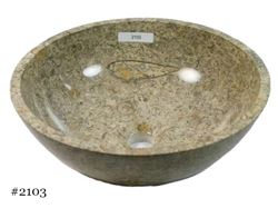 SoLuna Oceanic Fossil Round Stone Vessel Sink