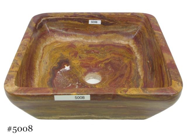 Picture of SoLuna Square Vessel Sink in Rare Red Onyx