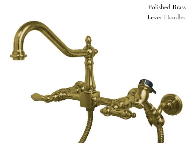 Picture of Kingston Brass Heritage Wall Mount Kitchen Faucet with Spray