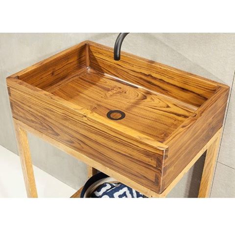 Teak Wood Bath Sink by Solli Concepts - T5 with Vanity Option