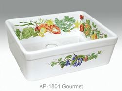 Picture of Gourmet Design on Single Bowl Fireclay Kitchen Sink