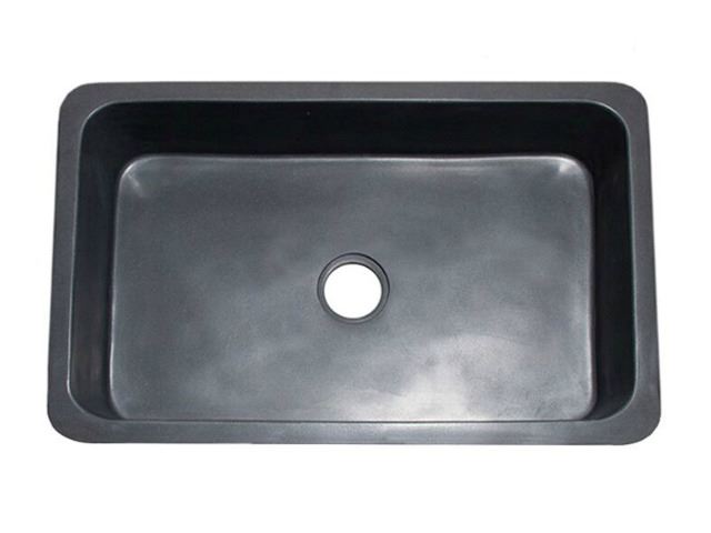 Picture of 33" Black Granite Single Well Farmhouse Sink