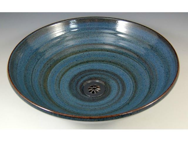 Picture of Delta Ceramic Vessel Sink in Vibrant Broken Blue