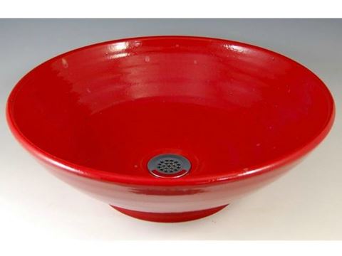 Delta Ceramic Vessel Sink in Torch Red