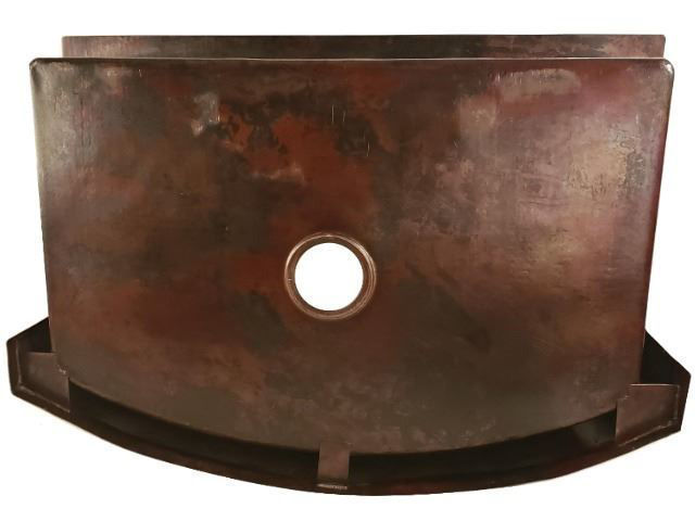 33" Rounded Front Copper Farmhouse Sink w/Hearts by SoLuna