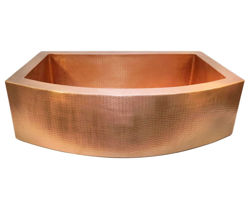 Picture of 30" Rounded Front Copper Farmhouse Sink by SoLuna in Matte Copper - SALE