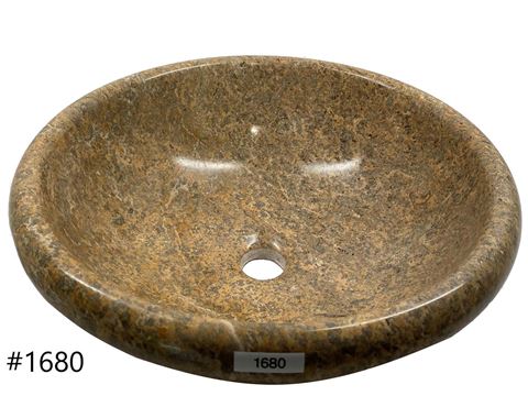 SoLuna Oceanic Fossil Stone Sink with Rounded Rim