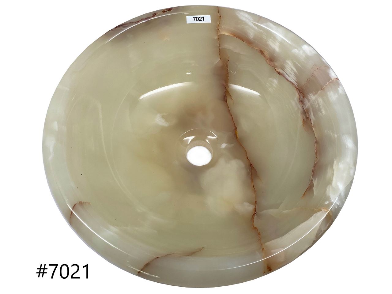 Picture of SoLuna White Rounded Onyx Vessel Bath Sink - Sale