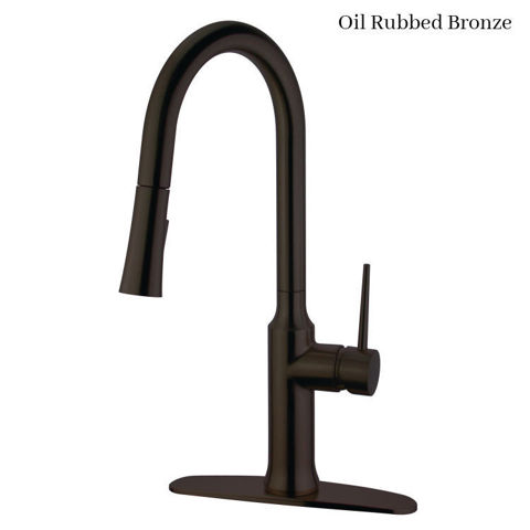 Kingston Brass Gourmetier New York Single Post Pull-Down Kitchen Faucet
