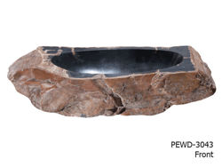 Medium Black and Beige Petrified Wood Sink 22"-26"