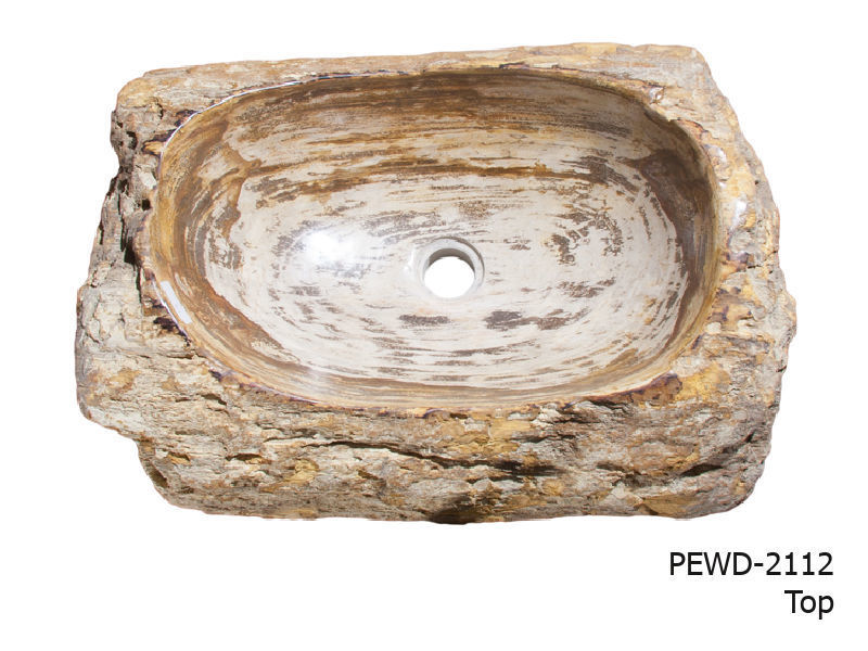 Picture of Medium Brown and Beige Petrified Wood Sink 22"-25"