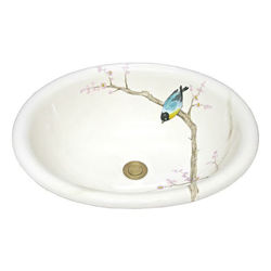 Hand Painted Sink | Bird in Branches | Oval