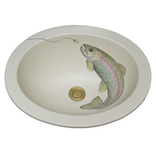 Hand Painted Sink | Rainbow Trout