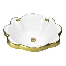 Hand Painted Sink | Burnished Gold Border