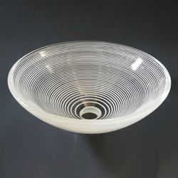 Blown Glass Sink | White Spiral