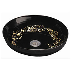 Blown Glass Sink | Black and Gold