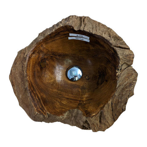 Teak Wood Vessel Sink  |  Round | B242