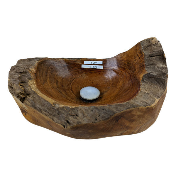Teak Wood Vessel Sink  | Oval | B250