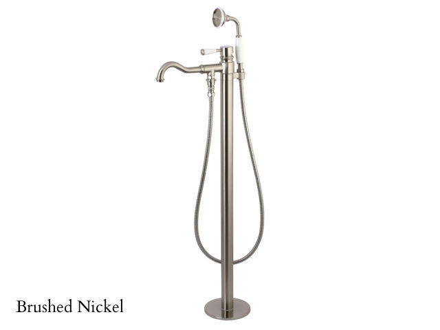 Picture of Kingston Brass English Country Single Post Tub Filler Faucet with Hand Shower - Porcelain Lever Handle